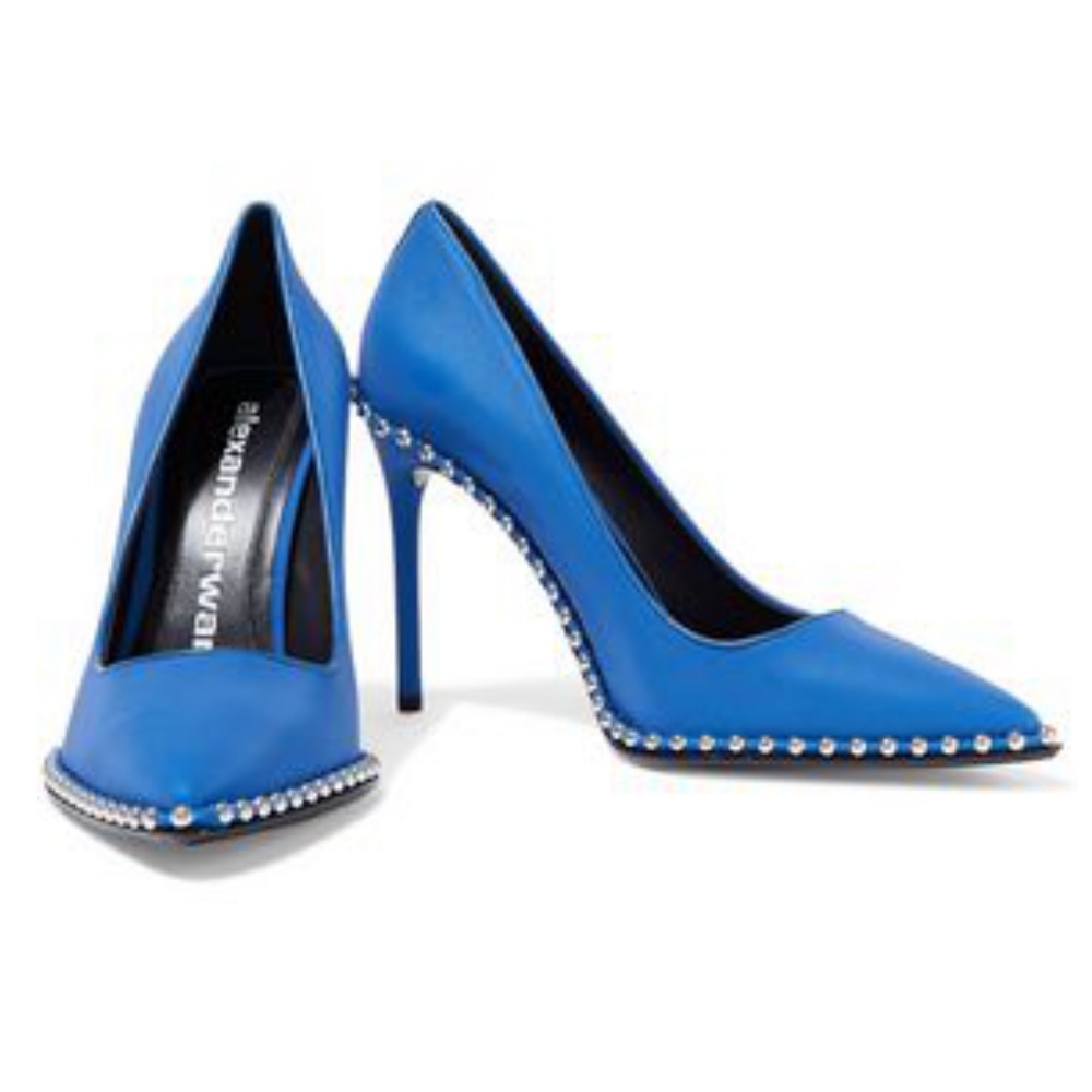 Authentic Alexander Wang Rie Reflective Studded Stiletto Pumps Size 8 - Picture 2 of 13